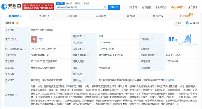 貴州數字征信公司成立，注冊資本1億布局企業信用調查評估